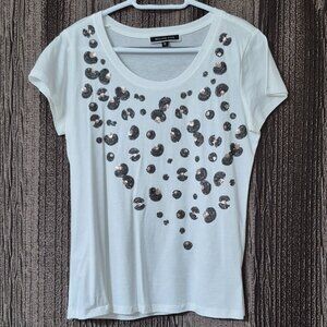 MELANIE LYNE Sequined White Shirt
